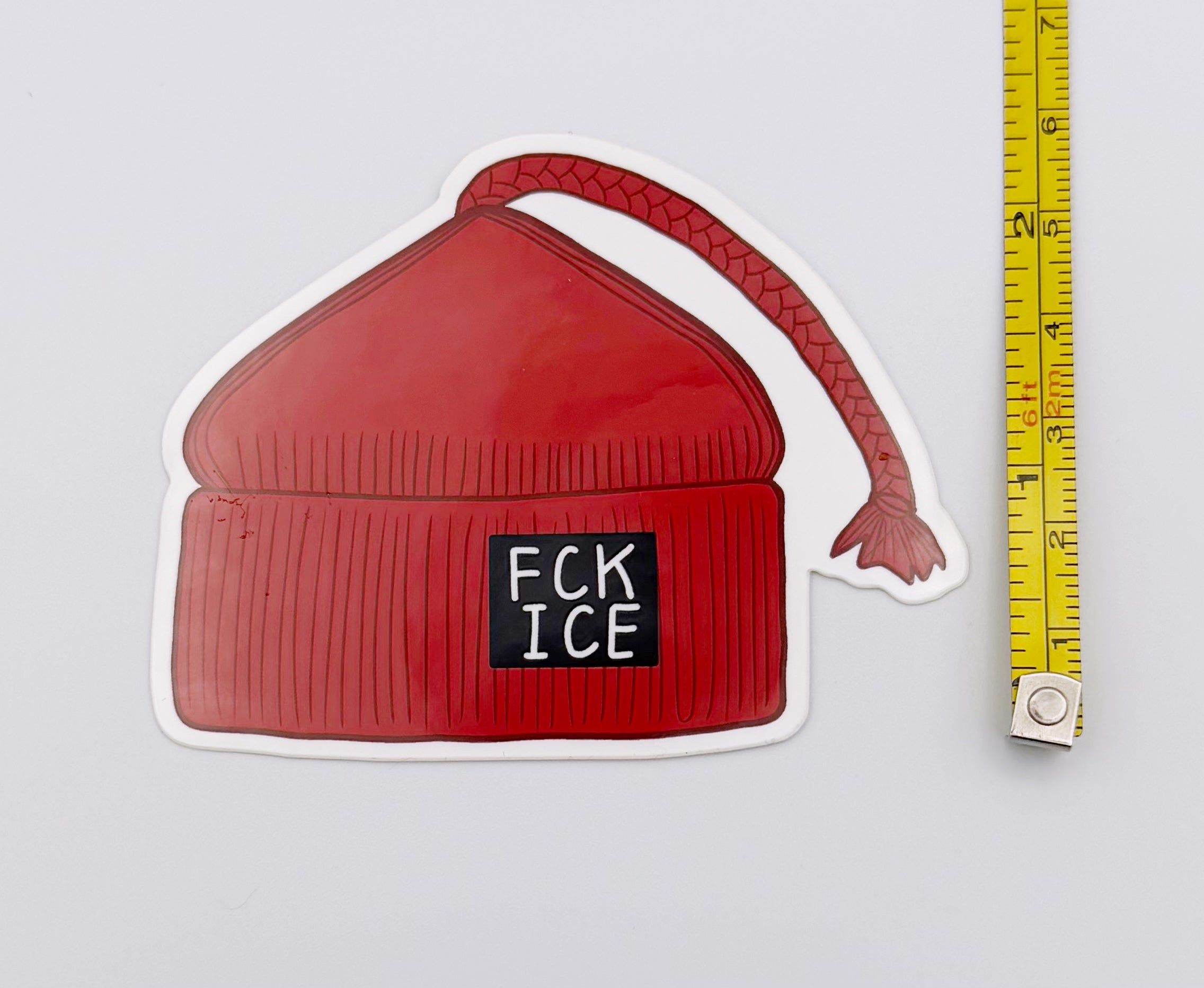 Red Melt The Ice Hat with Patch Vinyl Sticker
