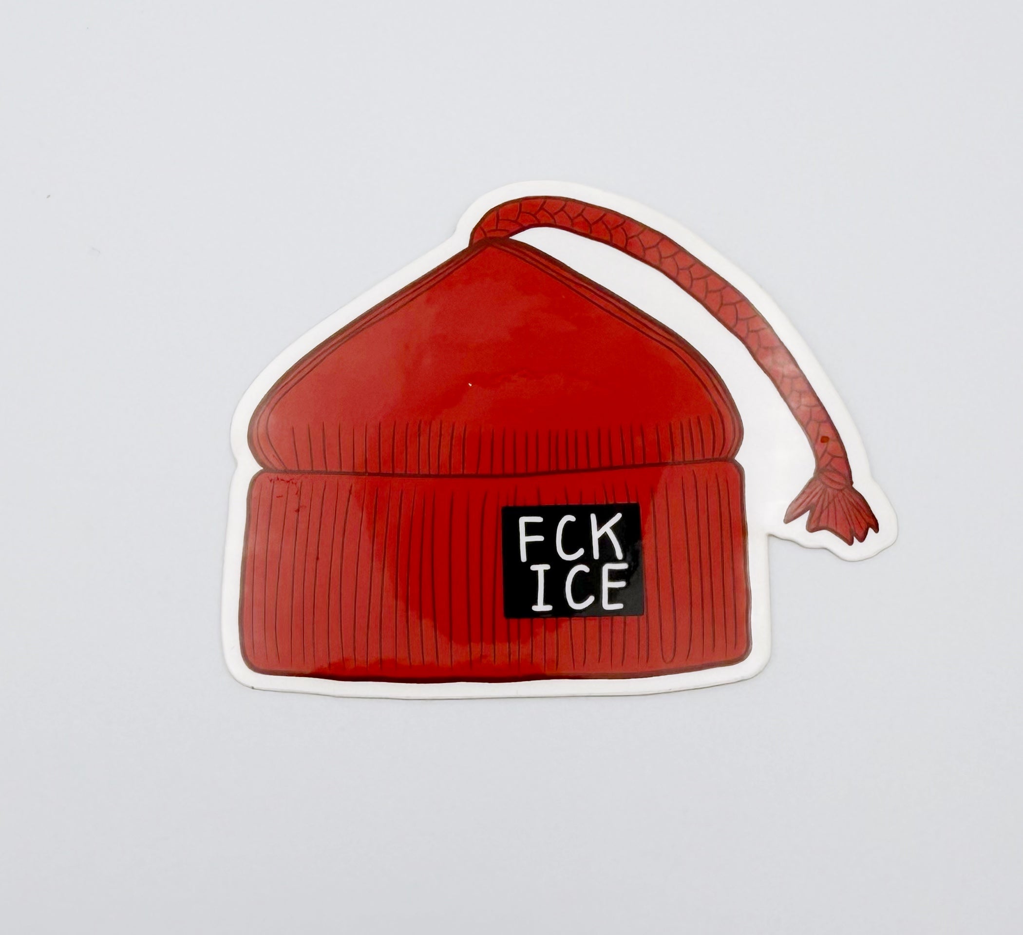 Red Melt The Ice Hat with Patch Vinyl Sticker